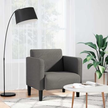 ARDEBO.de - Sessel mit Armlehnen Hellgrau 54 cm Cordstoff