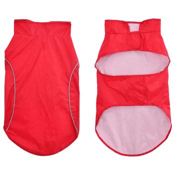 Hunde Regenmantel mit Reflexstreifen Polyester Rot L