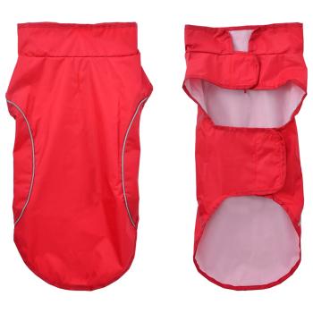 Hunde Regenmantel mit Reflexstreifen Polyester Rot S