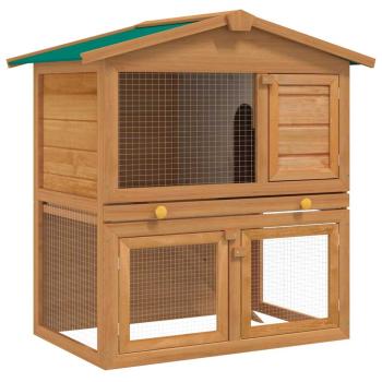 ARDEBO.de - Kaninchenstall Kleintierhaus Hasenstall 3 Türen Holz