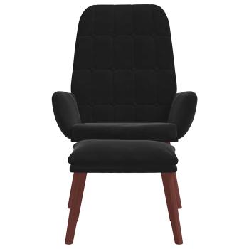 Relaxsessel mit Hocker Schwarz Samt