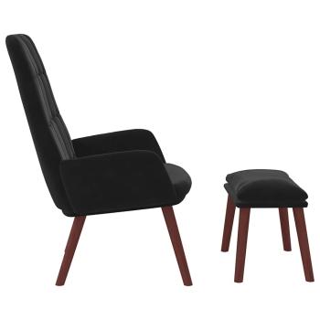 Relaxsessel mit Hocker Schwarz Samt
