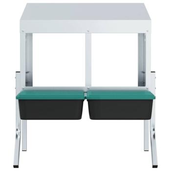 Hühner-Nistkasten 2 Fächer mit Beinen Verzinkter Stahl