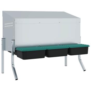 Hühner-Nistkasten 3 Fächer mit Beinen Verzinkter Stahl