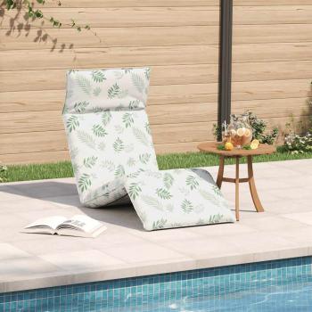 Sonnenliege Klappbar Blattmuster 175x54x8,5 cm Oxford-Gewebe