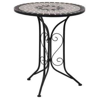 ARDEBO.de - Mosaik-Bistrotisch Grau 60 cm Keramik