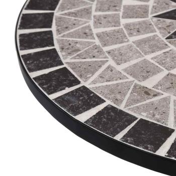 Mosaik-Bistrotisch Grau 60 cm Keramik