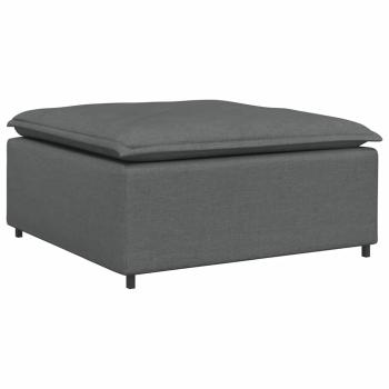 Modulares Sofa mit Fu?hocker Kissen Stoff Dunkelgrau