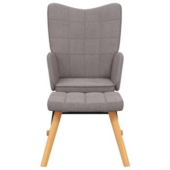 Schaukelstuhl mit Hocker Stoff Taupe