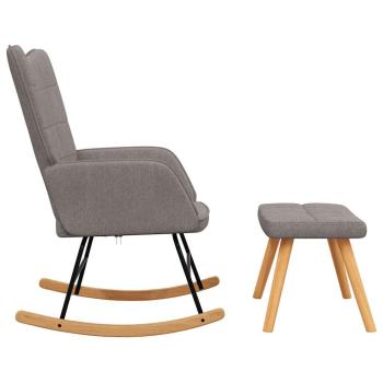 Schaukelstuhl mit Hocker Stoff Taupe
