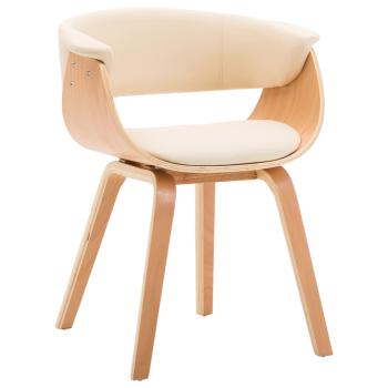 ARDEBO.de - Esszimmerstuhl Creme Bugholz und Kunstleder
