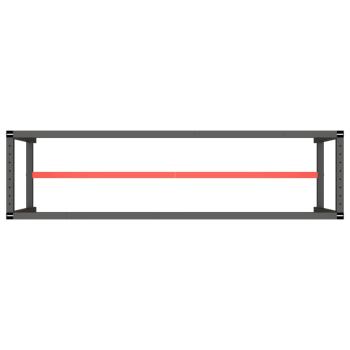 Werkbankgestell Mattschwarz und Mattrot 210x50x79 cm Metall