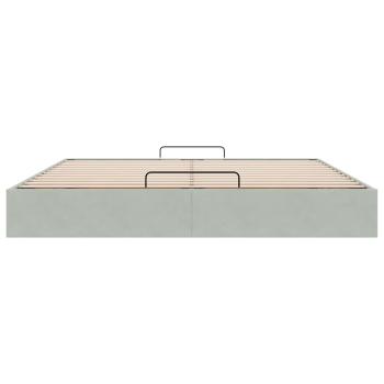 Ottoman-Bett ohne Matratze Hellgrau 200x200 cm Samt
