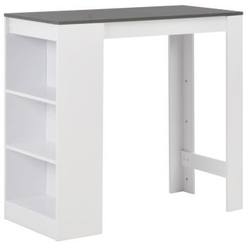 ARDEBO.de - Bartisch mit Regal Wei? 110x50x103 cm