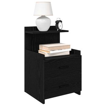 ARDEBO.de - Nachttische 2 Stk. mit 2 Schubladen Schwarz 40x36,5x62 cm