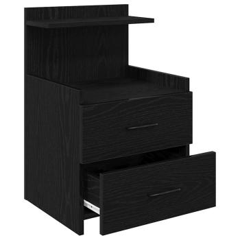 Nachttische 2 Stk. mit 2 Schubladen Schwarz 40x36,5x62 cm