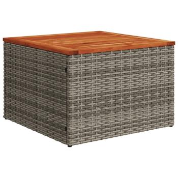 8-teiliges Gartensofa-Set mit Kissen, grau, Polyrattan