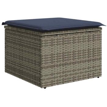 5-teiliges Gartensofa-Set mit Kissen, grau, Polyrattan