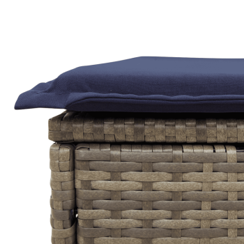 6-teiliges Gartensofa-Set mit Kissen, grau, Polyrattan