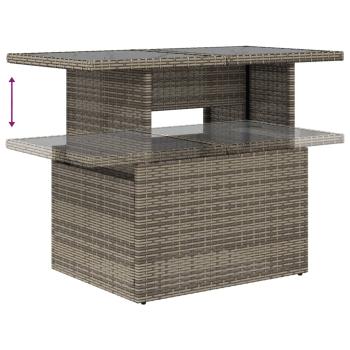 7-teiliges Gartensofa-Set mit Kissen, grau, Polyrattan