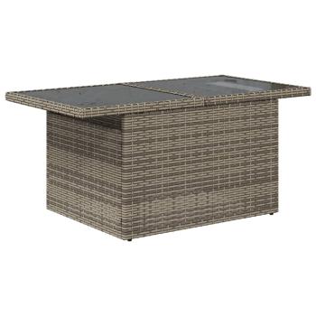 8-teiliges Gartensofa-Set mit Kissen, grau, Polyrattan