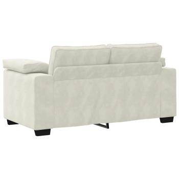 2-teiliges Sofa-Set mit Kissen, cremefarbener Samt