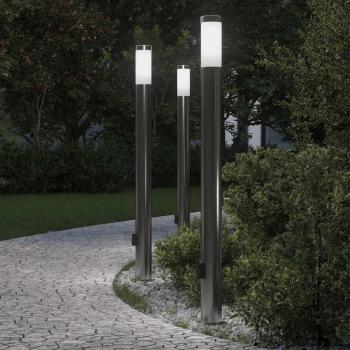 ARDEBO.de - Pollerleuchten mit Auslass 3er 110 cm Edelstahl IP44