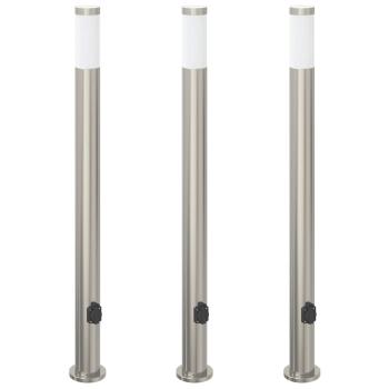Pollerleuchten mit Auslass 3er 110 cm Edelstahl IP44