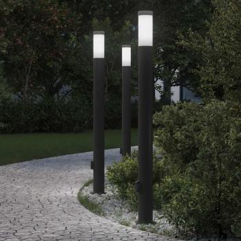 ARDEBO.de - Pollerleuchten mit Auslass 3er 110 cm Edelstahl IP44