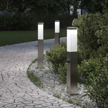 ARDEBO.de - Pollerleuchten mit Sensor 3 Stk. 50 cm Edelstahl IP44