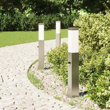 Pollerleuchten mit Sensor 3 Stk. 50 cm Edelstahl IP44