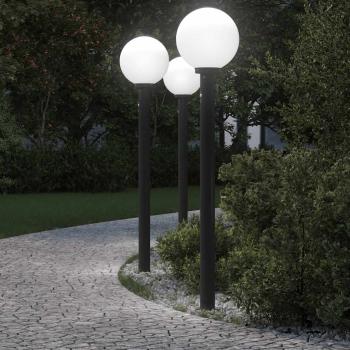 ARDEBO.de - Pollerleuchten mit Sensor 3 Stk. 120 cm Schwarz IP44