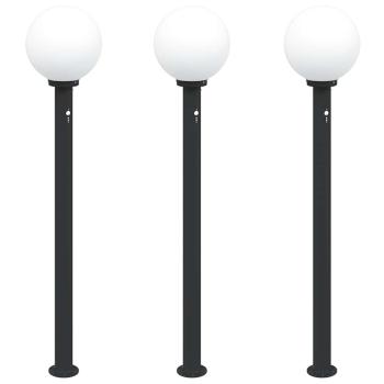 Pollerleuchten mit Sensor 3 Stk. 120 cm Schwarz IP44