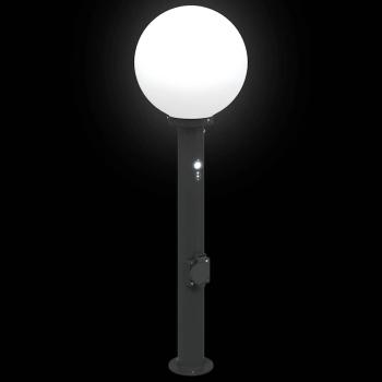 Pollerleuchten mit Sensor&Steckdose 3 Stk. 80 cm Schwarz IP44
