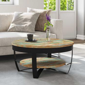 ARDEBO.de - Couchtisch mit Ablage Altholz Massiv 65x32 cm