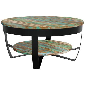 Couchtisch mit Ablage Altholz Massiv 65x32 cm
