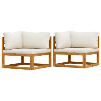 Modulare Ecksofas 2 Stk. mit Auflagen Cremeweiß