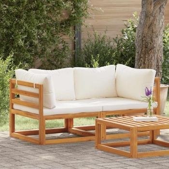 Modulare Ecksofas 2 Stk. mit Auflagen Cremeweiß