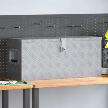 ARDEBO.de - Aluminiumkiste 76,5×26,5×33 cm Silbern