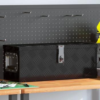ARDEBO.de - Aufbewahrungsbox Schwarz 60x23,5x23 cm Aluminium