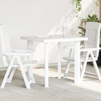 ARDEBO.de - Gartentisch Weiß 80x75x72 cm Kunststoff