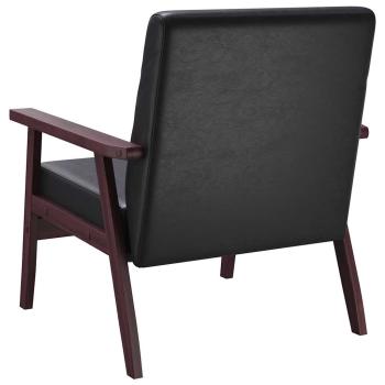 Sessel Schwarz Kunstleder