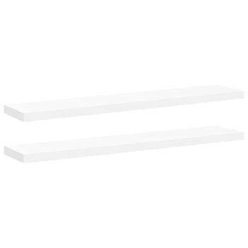 Schweberegale 2 Stk. Weiß 120x23,5x3,8 cm MDF