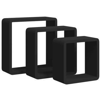 Würfelregale 3 Stk. Schwarz MDF