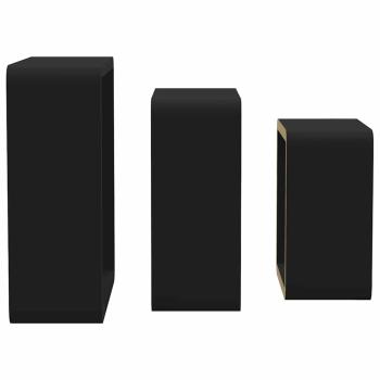 Würfelregale 3 Stk. Schwarz MDF