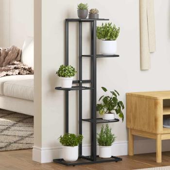 ARDEBO.de - Blumenständer 5-Etagen 43x22x98 cm Schwarz Metall