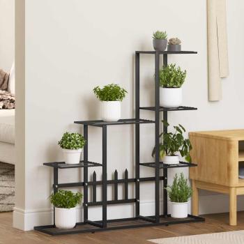 ARDEBO.de - Blumenständer 94,5x25x88 cm Schwarz Metall