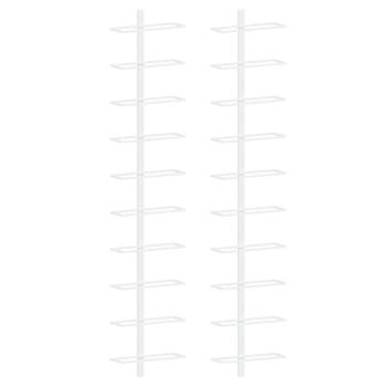 Wand-Weinregale für 10 Flaschen 2 Stk. Weiß Metall