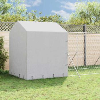 ARDEBO.de - Outdoor-Hundezwinger mit Dach Silbern 2x10x2,5 m Stahl Verzinkt