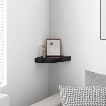 ARDEBO.de - Eck-Schweberegal Hochglanz-Schwarz 25x25x3,8 cm MDF